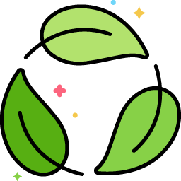 Symbole écologique avec trois feuilles vertes