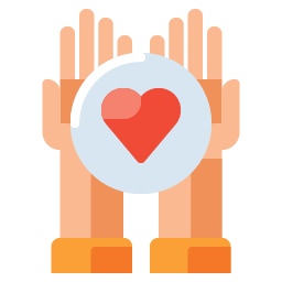 Mains tenant un cœur rouge