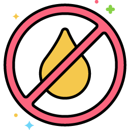 Symbole d'interdiction avec une goutte d'huile barrée