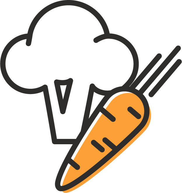 Symbole de légumes avec brocoli et carotte